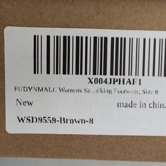 FUDYNMALC Womens Size 8 Sandal Wedges Brown New In Box - Picture 7 of 8